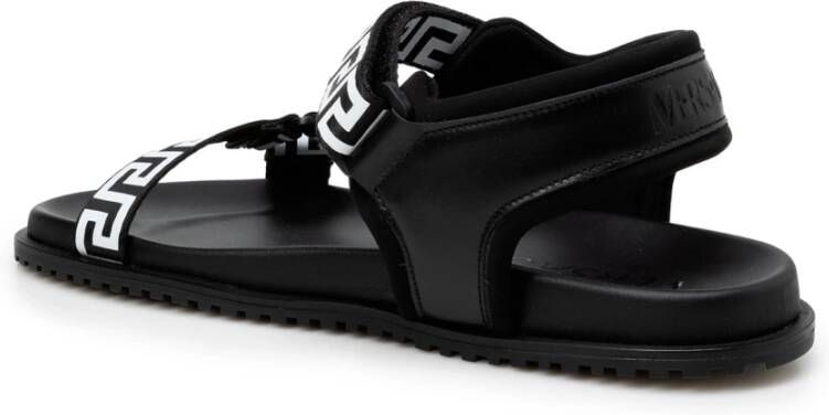Versace Flat Sandals Zwart Heren