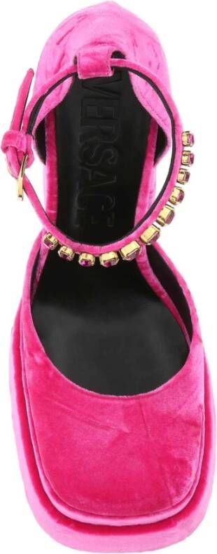 Versace Fuchsia fluwelen medusa aevita Pumps Roze Dames