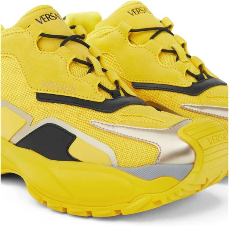 Versace Gele Sneakers Koord Ronde Neus