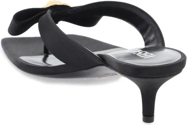 Versace Gianni Ribbon Thong Mules Black Dames