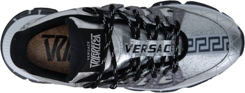 Versace Glitter Sneakers met Kurken Binnenzool Gray Heren
