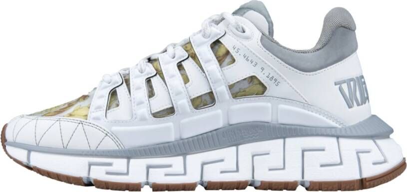 Versace Grieks Motief Veterschoenen voor Dames White Dames