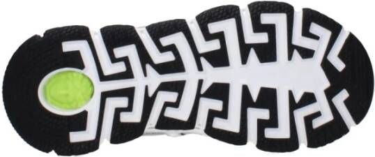 Versace Grijze Stoffen Logo Sneakers Rubberen Zool