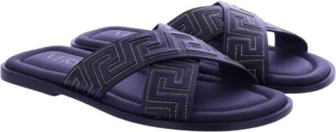 Versace Heren Greca Sandaal Zwart Blue Heren