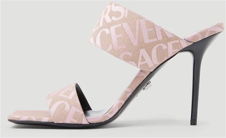 Versace Jacquard Mule Sandalen Beige Dames