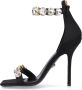 Versace Zwarte Kristallen Satijnen Sandalen Black Dames - Thumbnail 2