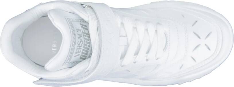 Versace Hoge Sneakers met Veters Klittenband White Heren