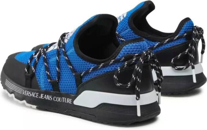 Versace Jeans Couture Blauwe Nylon Sneaker met Wit Logo Blue Heren