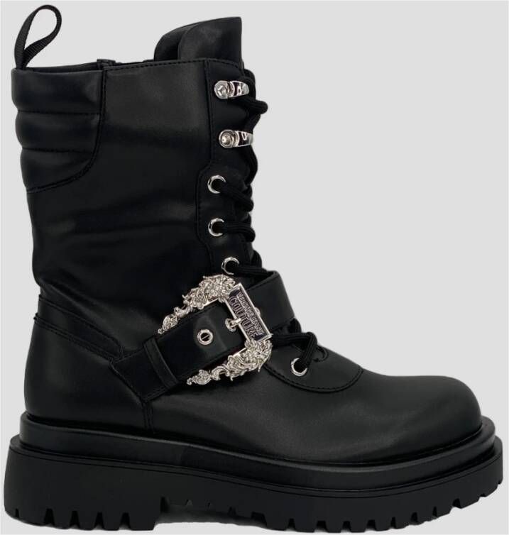 Versace Jeans Couture Egro Militaire Stijl Leren Laarzen