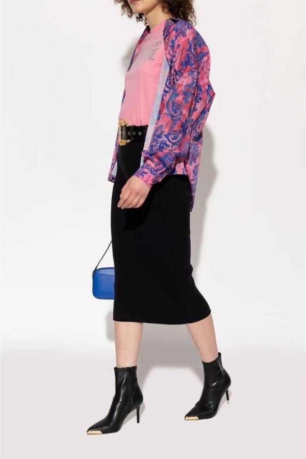 Versace Jeans Couture Enkele laarzen met logo Zwart Dames