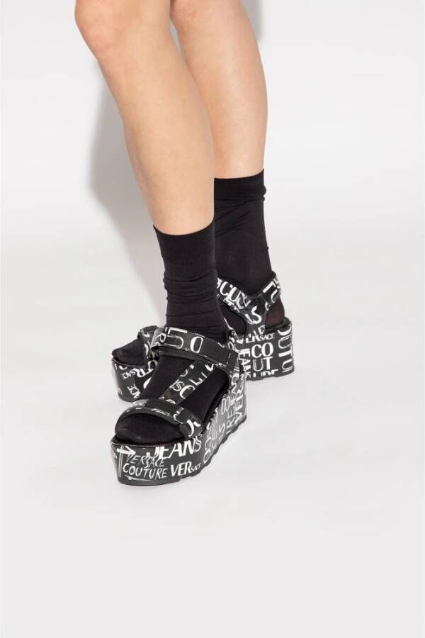 Versace Jeans Couture Mallory platform sandals Zwart Dames