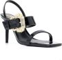 Versace Jeans Couture Glanzende Hoge Hak Sandalen met Band Detail Black Dames - Thumbnail 4
