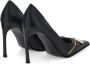 Versace Jeans Couture Zwarte halfhoge pumps met logo-plaque Black Dames - Thumbnail 9