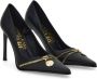 Versace Jeans Couture Zwarte halfhoge pumps met logo-plaque Black Dames - Thumbnail 10