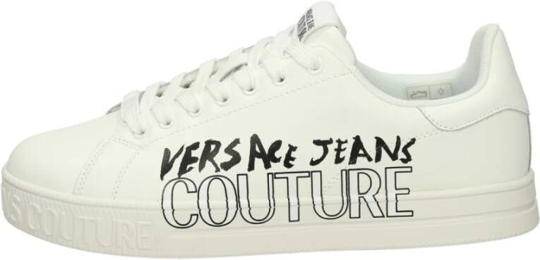 Versace Jeans Couture Lage leren sneakers met uitneembare binnenzool White Heren
