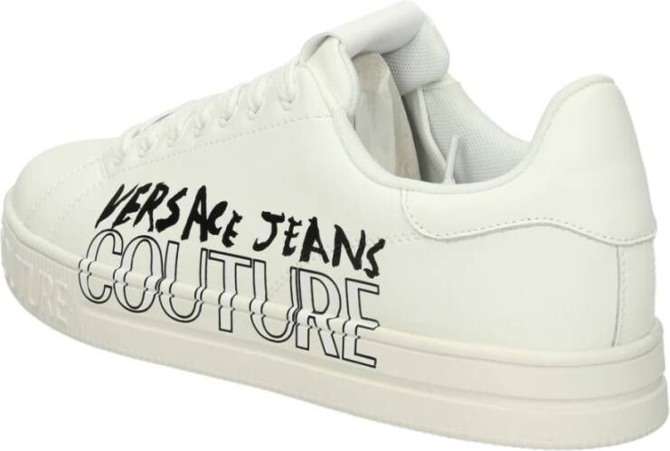 Versace Jeans Couture Lage leren sneakers met uitneembare binnenzool White Heren