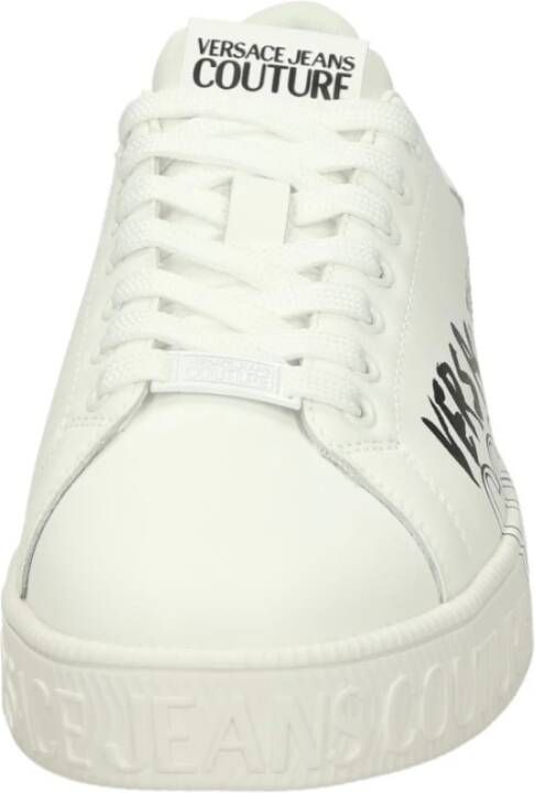 Versace Jeans Couture Lage leren sneakers met uitneembare binnenzool White Heren