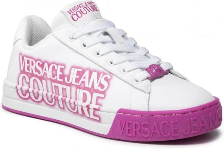 Versace Jeans Couture Leren Logo Sneakers White Dames