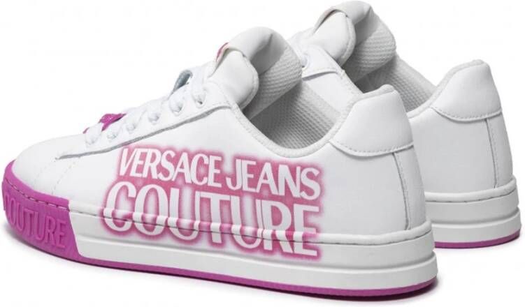 Versace Jeans Couture Leren Logo Sneakers White Dames