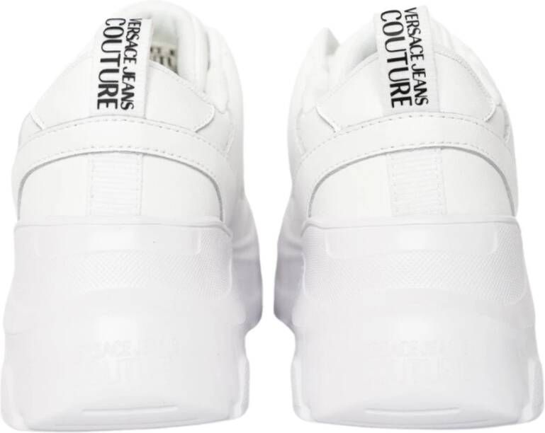 Versace Jeans Couture Leren Sneaker met Speedtrack White Dames