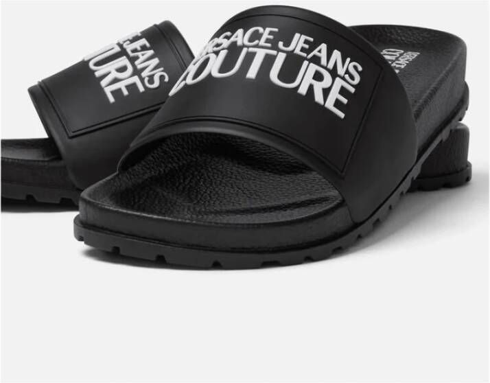 Versace Jeans Couture Logo Sliders Black Zwart Heren