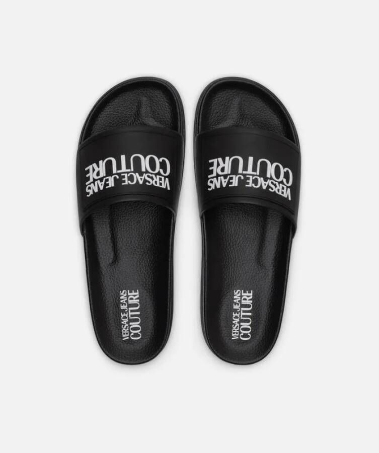 Versace Jeans Couture Logo Sliders Black Zwart Heren