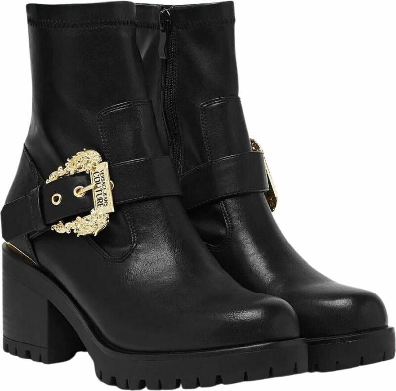 Versace Jeans Couture Mia Baroque Buckle Ankle Boots Zwart Dames