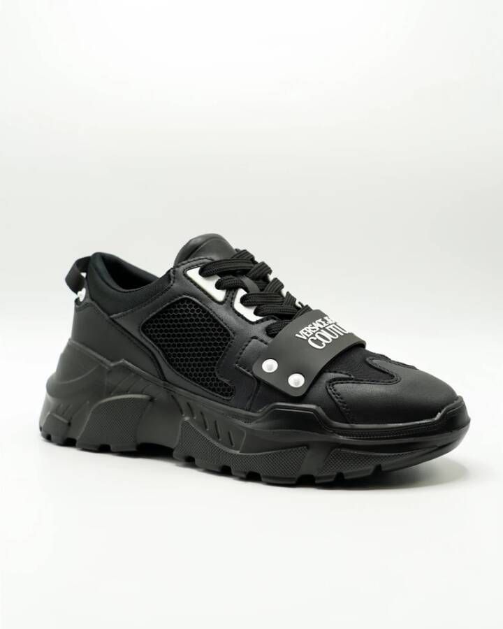 Versace Jeans Couture Lage profiel sneakers voor heren met gladde graaninzetten Black Heren - Foto 10