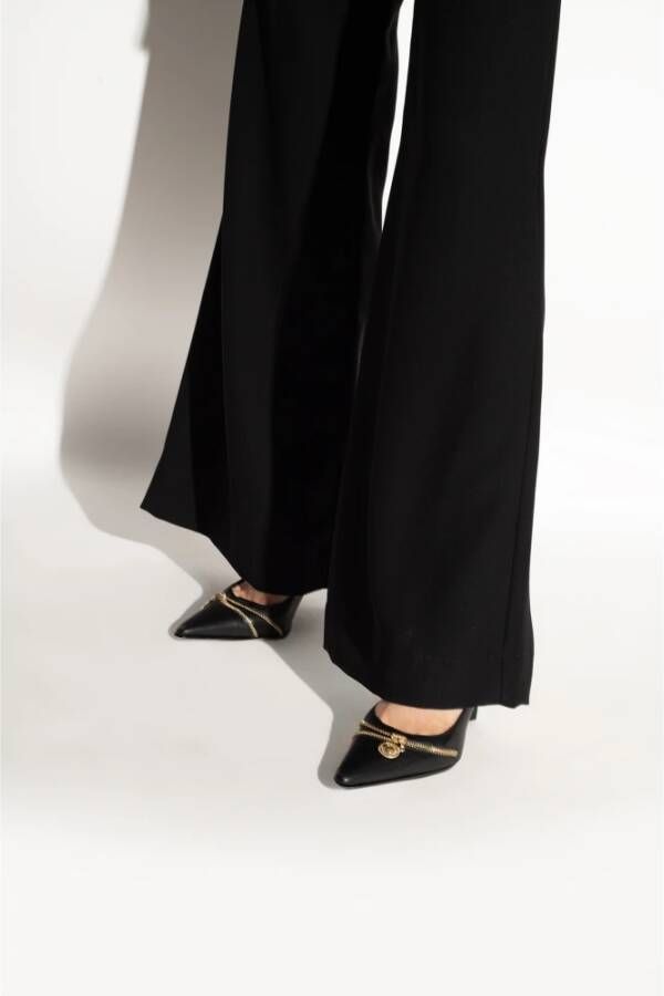 Versace Jeans Couture Pumps met decoratieve rits Zwart Dames