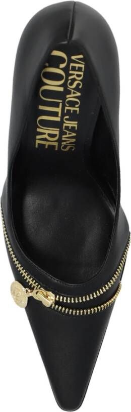 Versace Jeans Couture Pumps met decoratieve rits Zwart Dames