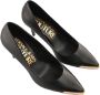 Versace Jeans Couture Minimalistische Zwarte Leren Decolletè met Gouden Detail Black Dames - Thumbnail 5