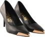 Versace Jeans Couture Minimalistische Zwarte Leren Decolletè met Gouden Detail Black Dames - Thumbnail 6