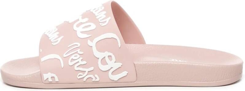 Versace Jeans Couture Roze Rubberen Sandalen met Logo