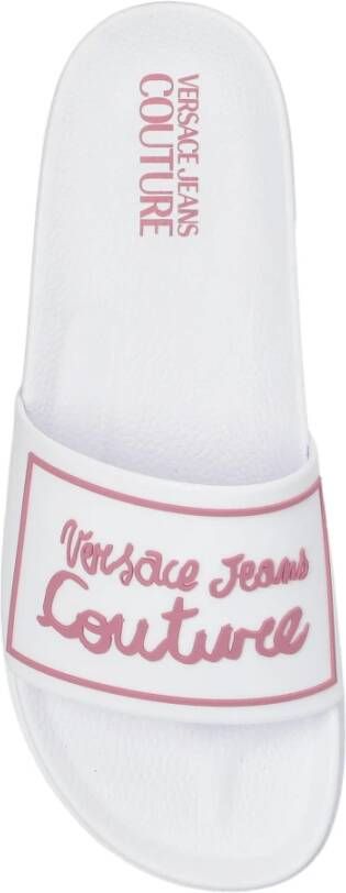 Versace Jeans Couture Rubber Slippers met Logo in Reliëf