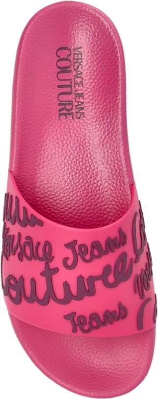 Versace Jeans Couture Rubber Slippers met Verhoogd Logo