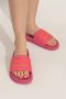 Versace Jeans Couture Rubberen slides met logo Pink Dames - Thumbnail 3