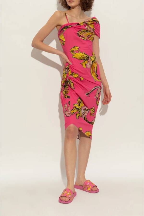 Versace Jeans Couture Rubberen slippers met print Pink Dames
