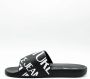 Versace Jeans Couture Zwarte Logo Pool Slides Sandalen Black Heren - Thumbnail 25