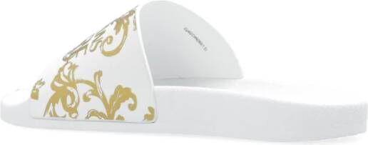 Versace Jeans Couture Slides met logo White Dames