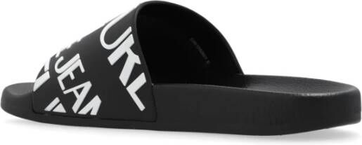 Versace Jeans Couture Slippers met logo Black Dames