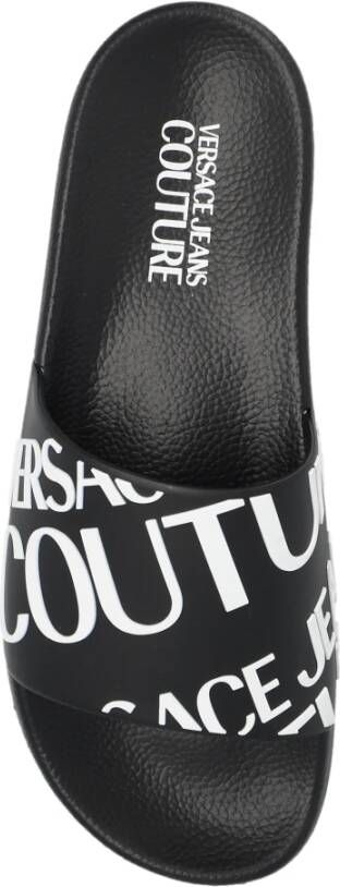 Versace Jeans Couture Slippers met logo Black Dames