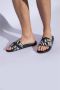 Versace Jeans Couture Zwarte Logo Pool Slides Sandalen Black Heren - Thumbnail 11