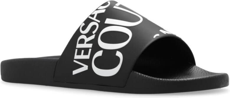 Versace Jeans Couture Slippers met logo Black Heren