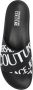 Versace Jeans Couture Zwarte Logo Pool Slides Sandalen Black Heren - Thumbnail 15