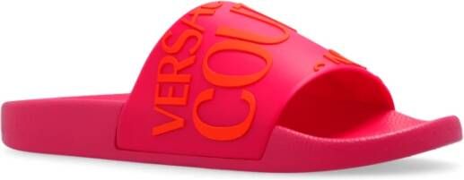 Versace Jeans Couture Slippers met logo Pink Dames