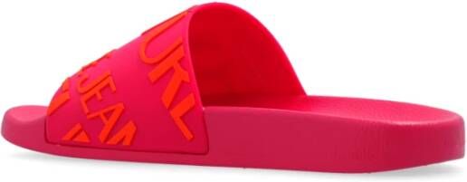 Versace Jeans Couture Slippers met logo Pink Dames