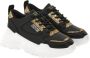 Versace Jeans Couture Zwarte leren damesschoenen met gouden glitter en rubberen zool Black Dames - Thumbnail 5