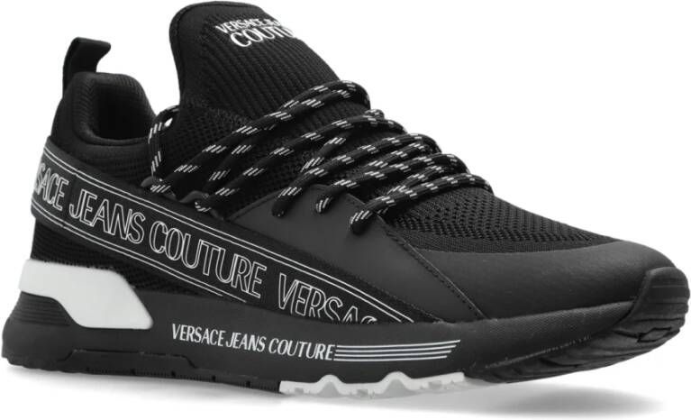 Versace Jeans Couture Sneakers met bedrukt logo Black Heren