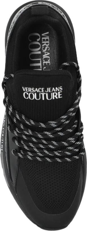 Versace Jeans Couture Sneakers met bedrukt logo Black Heren