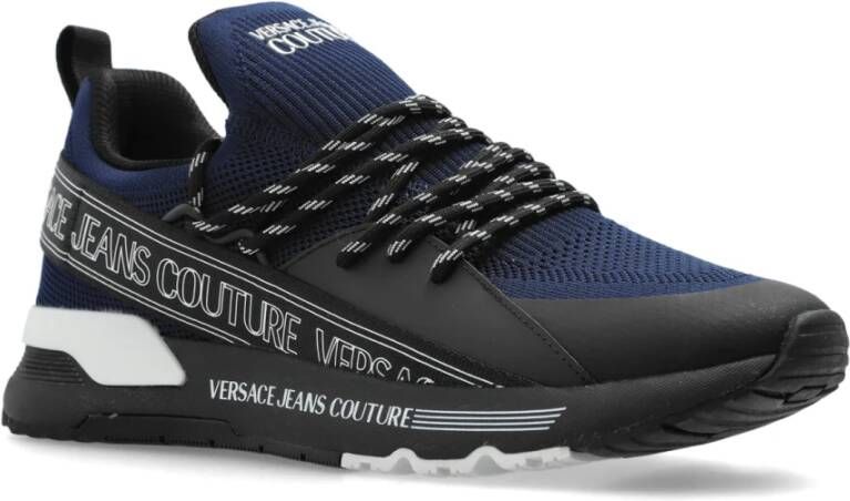 Versace Jeans Couture Sneakers met bedrukt logo Blue Heren